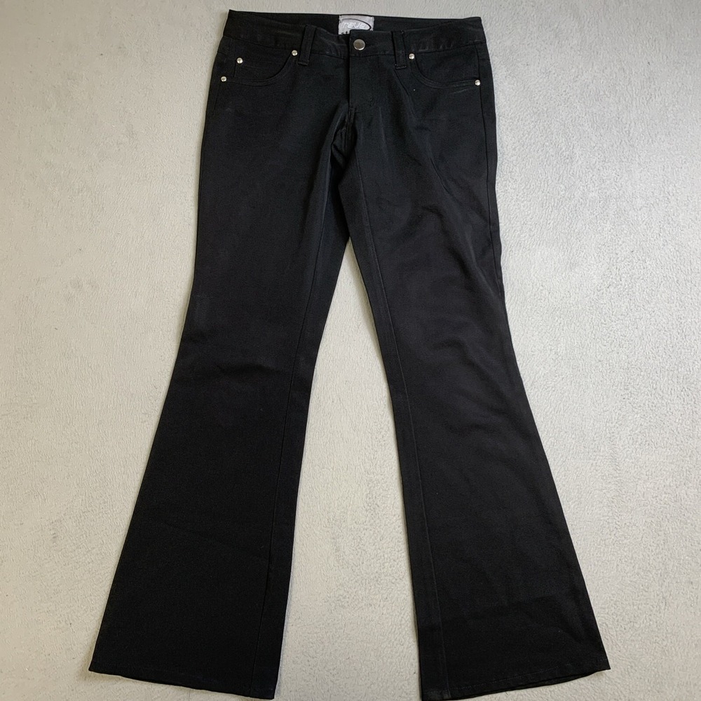 Rave Pants Womens Size 1 Stretchy Black Flare 5‎ Pocket Design RN 28101